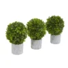 Nearly Natural 9” Boxwood Artificial Mini Topiary (Set Of 3)
